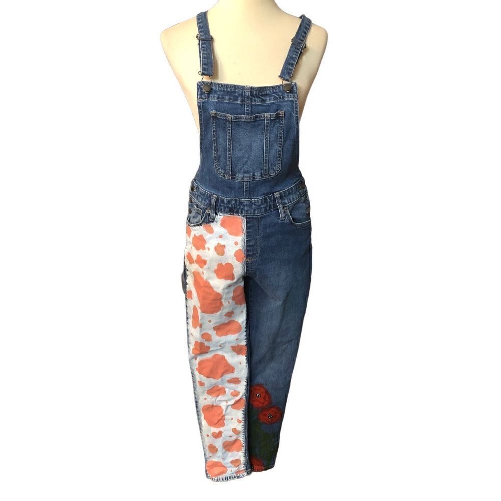 Universal Thread upcycled denim medium wash overalls Size 4/27
